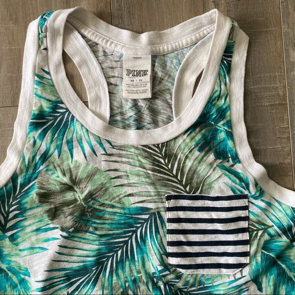 PINK VICTORIA’S SECRET Tropical 🌴 Print Tank Top 🏄🏽‍♀️ 🏄🏾‍♂️ - Picture 3 of 7